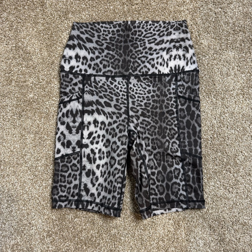 Yogalicious Leopard Print High-Waisted Shorts